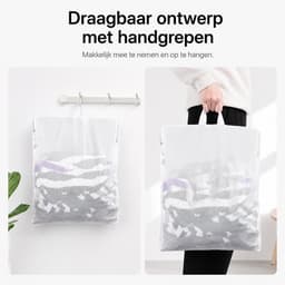 BOTC Waszakken - Wasnetten met handvat - 1 Set van 2 - 40x50cm - Bescherm je Wasgoed en Wasmachine - Wit — thumbnail 3