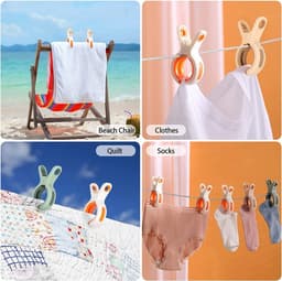 Dailygoods- Strandhanddoekclips 10 stuks - Winddichte Handdoekharingen - Antislip Wasknijpers - Grote Grip - Kunststof - 10,6 x 6 x 2,2 cm - Handdoekclips — thumbnail 5