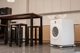 Onderstel Wasmachine - Verrijdbaar Platform - Apparaten Verplaatsen - Verstelbaar 44-70 cm - Max 125 kg - Wit — thumbnail 2