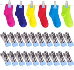 Dailygoods- Handdoekclips 20 Stuks - Roestvrij Staal - Antislip Tanden - Corrosiebestendig - Sterke Grip - Multifunctioneel - Wasknijpers — thumbnail 1