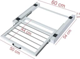 Aansluitset Wasdroger - Stapelkit - Ruimte Besparen - Met Uittrekbaar Rek - Universeel 60cm - Wit — thumbnail 4