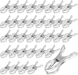 Dailygoods- Handdoekklemmen 50 stuks - Roestvrij Staal - Strandhanddoekclips - Grote Wasknijpers - Duurzaam - Geschikt voor Buitengebruik — thumbnail 1