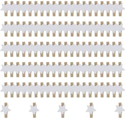 Dailygoods- Sterren Wasknijpers 105 Stuks - Houten Klemmen - Decoratieve Clips - Handwerk Klemmen - Kerstmis Decoratie - Veilig Materiaal — thumbnail 1