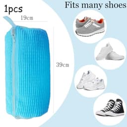 Schoenenzak Wasmachine - 1 Stuks Wasnet voor Schoenen - Antivervorming met Ritssluiting - Blauw — thumbnail 2