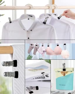 30 stuks klemmen - wasknijpers - afsluitklemmen - documentklemmen - metalen wasknijpers - antislip - roestvrij - afneembaar - herbruikbaar - opbergaccessoires - geschikt voor wasserij, badkamer, balkon (zwart, 5,5*2,3 cm) — thumbnail 4
