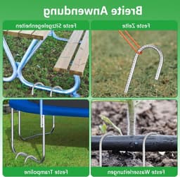 8 Stuks Grondankers - 30 cm x 6 mm J-vormige Haringen voor Tent, Trampoline, Schutting en Campinggebruik — thumbnail 2