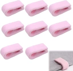 Set van 8 dekbedclips — Antislipbevestigingen voor het vastzetten van dekbedden; ook geschikt voor dekens, lakens, gordijnen, sokken en matrashoezen (roze) — thumbnail 1