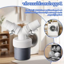 Dubbele Y-adapter voor afvoer met slangklem, aansluitingen van 18-24 mm en 40 mm buis, ideaal voor vaatwasser, wasmachine en droger (3 stuks) — thumbnail 3
