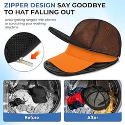 Cap Washer - zwart - Waszak voor Petten - met wasframes - Vormbehoud - houder - Pet Wassen - Universeel Maat - Dames en Heren - waszakken voor baseballcaps - 35x23x13cm — thumbnail 5