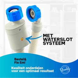 Fixem Aansluitset 2.5 Meter Toevoerslang met Waterslot en Afvoerslang 19x22 mm Geschikt voor Alle Merken Wasmachine en Vaatwasser met 3/4 Draai Aansluiting — thumbnail 5