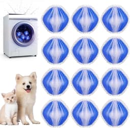 Dierenhaarverwijderaar Wasmachine - Pluisballen Set - Haarvrij Wassen - Herbruikbaar en Beschermend - 12 Stuks - Blauw — thumbnail 1
