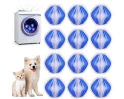 Dierenhaarverwijderaar Wasmachine - Pluisballen Set - Haarvrij Wassen - Herbruikbaar en Beschermend - 12 Stuks - Blauw