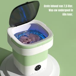 Quvo® Camping Wasmachine - Mini Wasmachine - Wasmachines - Opvouwbare Kleine Wasmachine en Droger - 7.5L - met Afvoer - Groen - 30cm x 30cm x 33cm — thumbnail 4