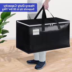 Grote waszakken met rits en labels - 105L stevige opbergzakken voor kleding, reizen en verhuizing (2 stuks) — thumbnail 3