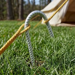 40cm Zilveren Grondankers - 20 Stuks Sterke Metalen Haringen voor Camping, Tuin en Speeltuinen — thumbnail 2
