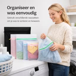 BOTC Waszakken - Wasnetten - Set van 6 - Bescherm je Wasgoed en Wasmachine - Transparant/Wit — thumbnail 5