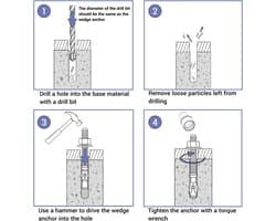 Wigankers M10 - Metalen pluggen boutanker - Metselwerk bevestiging - Beton uitbreidingsanker - 120 mm - Zilver