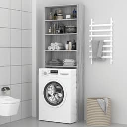 Gecheer Wasmachinekast, grijs, Sonoma 64 x 24 x 190 cm, rek voor wasmachine, ruimtebesparend, kast boven wasmachine, rek voor toilet, P815952 — thumbnail 1