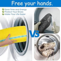 Schoenwaszak Wasmachine – wasnet voor schoenen met 360° reinigingskwast en ritssluiting, anti-vervorming, grijs — thumbnail 2