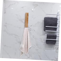 Handdoekenrek 2 stuks - Houten wasknijpers - Decoratieve ophanging - Sterk belastbaar materiaal - 31 cm lengte - Houtkleurig — thumbnail 2