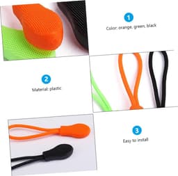 LALAFINA 15 Pieces Zipper Puller Black Green Pullers for Clothes Backpacks Travel Suitcases Easy To Install To Remove Accessories — thumbnail 2