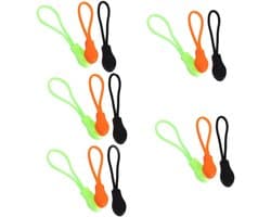 LALAFINA 15 Pieces Zipper Puller Black Green Pullers for Clothes Backpacks Travel Suitcases Easy To Install To Remove Accessories