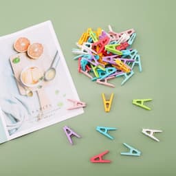 Gekleurde wasknijpers - Plastic clips - Kleding ophangen - Winddicht ontwerp - 110 stuks - Meerkleurig — thumbnail 4