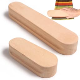 Houten Kleppers - Naaigereedschap Persen - Naden Strijken - Gegroefde Zijkanten - 2 maten - Houtkleur — thumbnail 1