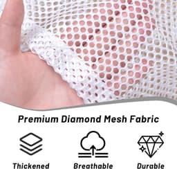 Set van 2 waszakken van mesh – machinewasbaar – met trekkoord – reiswaszakken van mesh – witte waszakken met trekkoord – geschikt voor het opbergen van kleding thuis, op de studentenkamer, in hotels en op reis – afmetingen: 30 x 40 cm — thumbnail 3