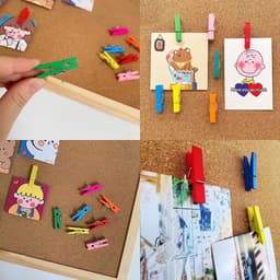 Houten Clips - Decoratieve Pinnen - Notities Bevestigen - Duurzaam Gebruik - 50 Stuks - Meerkleurig — thumbnail 2
