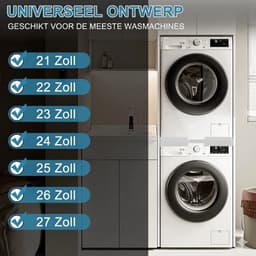 Solvix Wasmachine Verhoger – Tussenstuk Wasmachine Droger – Wasmachine Ombouw – Stapelkit Verstelbaar – Voor Wasmachine en Droger 21 tot 27 Inch – RVS en Kunststof — thumbnail 5