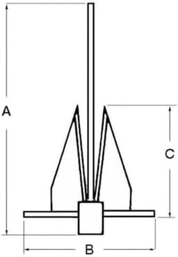 Danforth Anker van Verzinkt Staal 685 mm - 510 mm - 8 kg — thumbnail 2