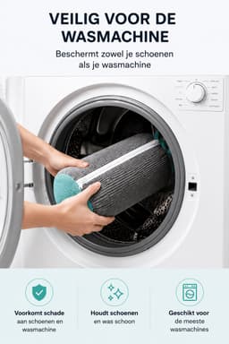 Schoenenwaszak Set van 2 – Waszak voor Schoenen en Sneakers – 360° Reiniging – Beschermt tegen Beschadigingen – Herbruikbaar Wasnet voor Wasmachine — thumbnail 2