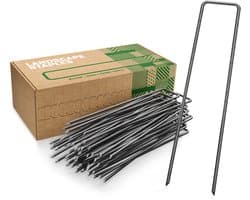GardenGloss® Grondankers Van Niet Verzinkt Staal (25 Stuks) - Stabiele Grondankers Voor Onkruidvlies, Tuinvlies, Schutting & Net - 150 mm Lang, 25 mm Breed, Ø 2.7 mm — afbeelding 1