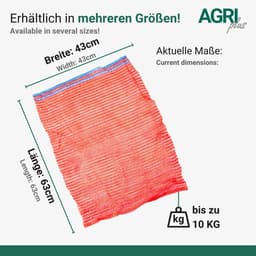 Groentezakken - Opbergzakken - Oogst bewaren - Ademend netweefsel - 43 x 63 cm - Rood — thumbnail 3