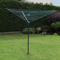 Rotary Airer - Droogmolen Wasrek - Was Drogen - Gepoedercoat Staal - 45 Meter - Grijs — thumbnail 1