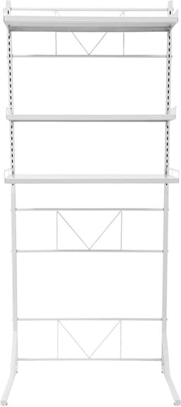 Wasmachine opbergplank – Voor badkamer en wasruimte – 3-laags multifunctioneel rek voor handdoeken en opslag – Wit — thumbnail 1