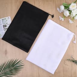 Allecto - Waszakken - Mesh Waszakken - Met Trekkoord - 90 x 60 cm - Zwart/Wit - Voor delicate kleding - Bescherming tijdens het wassen - Handig voo.. — thumbnail 3