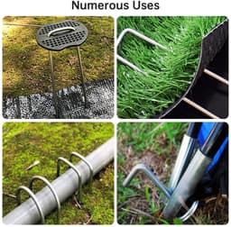 Dailygoody - Anti-roest grondankers - Bevestigingsankers voor de tuin - U-vormig - 50 stuks + haringtrekker - Onkruiddoek - Geschikt voor campingtent — thumbnail 3