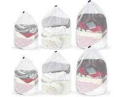 Set van 6 Wasnetten, 50 x 60 cm, 40 x 50 cm, 30 x 40 cm, Herbruikbare Waszakken voor Wasmachine, Ideaal voor Thuis, Reizen en Hotels