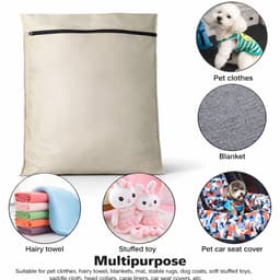 Ultiluxe® Waszak voor Huisdieren - Pet Laundry Bag voor Wasmachine - Waszak voor Dierenhaar - 60 x 70 cm - Met Ritssluiting - Beschermend - Beige — thumbnail 5