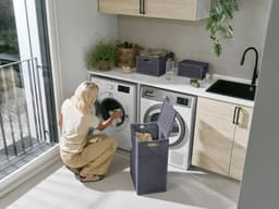 Curver Kaya Wasmand met deksel - 60L - 3 stuks - 38x29x58,5 cm - Antraciet — thumbnail 3