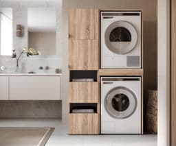 PLATAN ROOM Wasmachine-droogkast met uittrekplank • wasmachinekast voor wasmachine en wasdroger • bovenbouwkast 187 x 65 x 66 cm (eiken Sonoma) — thumbnail 5