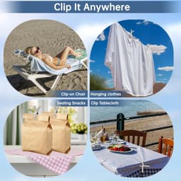 4 stuks grote handdoekclips voor strandstoelen - handdoekclips voor zwembadstoelen - stevige jumbo wasknijpers en grote clips met siliconen pads - multifunctionele stoelclips voor handdoeken — thumbnail 2