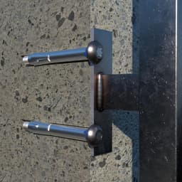 Boutankers Verzinkt Zwart - Metalen Ankers Schroefkop - Middelzware Belastingen Bevestigen - Geïntegreerde Anti-Rotatie - M8 x 80 Ø10 - Zwart — thumbnail 2