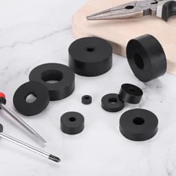 Rubberen Afstandhouders - Platte Ring - Apparaten Stabiliseren - Antislip en Trillingsdempend - 18 Stuks 25mm - Zwart — thumbnail 5