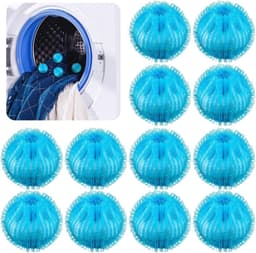 ECTEATOY® 12-pack - Herbruikbare wasballen - 5 cm diameter - Verwijdert haar en vlekken - Wasmachine / Wasgoed Huisdierhaarvanger - Verwijdert katten- en hondenhaar uit kleding - Blauw — thumbnail 1