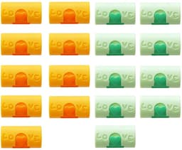 18 Stuks - Stevige Dekbedklemmen - Dekbedovertrekclips - 1,8×1,8×3,5 cm - Dekbedknijpers - Dekbed Clips - ABS - Voorkomt verschuiven dekbedovertrek - Geel, groen — thumbnail 1