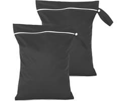 2-delige Waszak voor Reizen 40x30cm, Herbruikbare Waterdichte Tas met Rits voor Zwemkleding, Strandhanddoeken, Luiers en Vuil Wasgoed