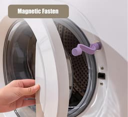 2 stuks-Deursluiting voor wasmachine - Deursteun voor wasmachine - Deurstopper - Ventilatie en geurpreventie - Magnetische sluiting - Wasmachineaccessoires - Geschikt voor wasmachines en drogers - Paars - 10*2*2 cm — thumbnail 5